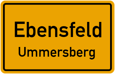 Ortsschild Ebensfeld Ummersberg