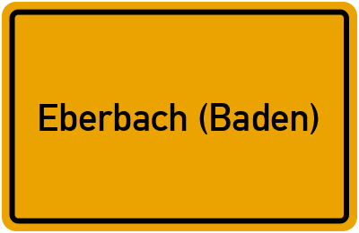 Ortsschild von Stadt Eberbach (Baden) in Baden-Württemberg