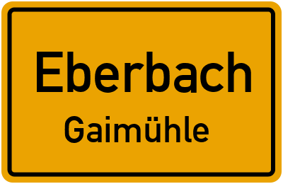 Straßenverzeichnis Eberbach Gaimühle