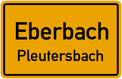 Straßenverzeichnis Eberbach Pleutersbach