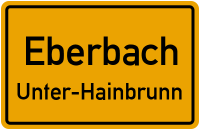 Straßenverzeichnis Eberbach Unter-Hainbrunn