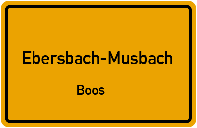 Ortsschild Ebersbach-Musbach Boos