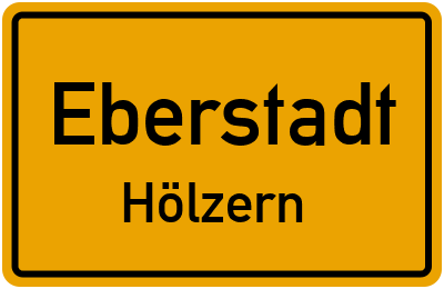 Ortsschild Eberstadt Hölzern