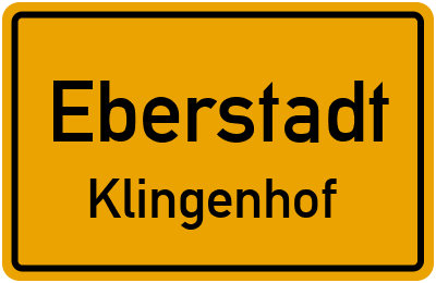 Straßenverzeichnis Eberstadt Klingenhof