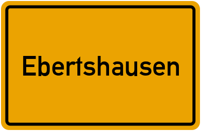 Ortsschild von Ebertshausen in Rheinland-Pfalz