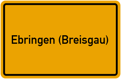 Ortsschild von Gemeinde Ebringen (Breisgau) in Baden-Württemberg