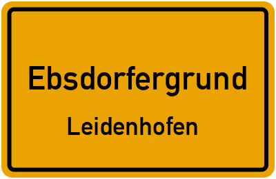Ortsschild Ebsdorfergrund Leidenhofen