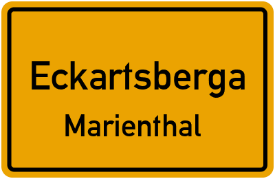 Ortsschild Eckartsberga Marienthal