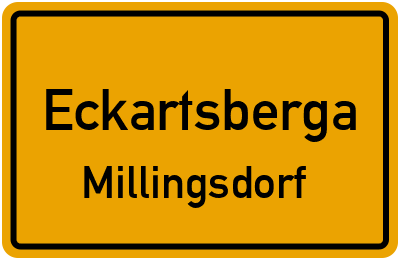 Ortsschild Eckartsberga Millingsdorf