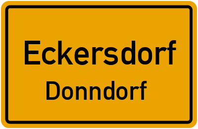 Ortsschild Eckersdorf Donndorf