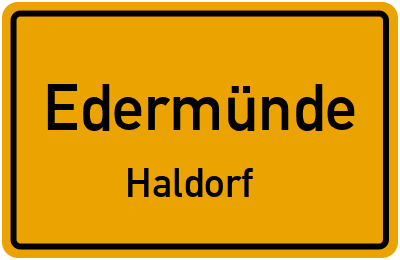 Ortsschild Edermünde Haldorf
