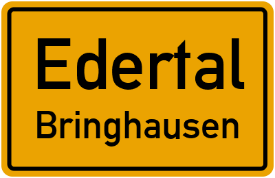 Ortsschild Edertal Bringhausen