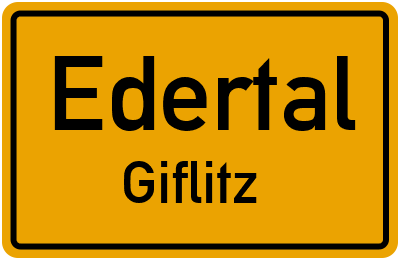 Ortsschild Edertal Giflitz