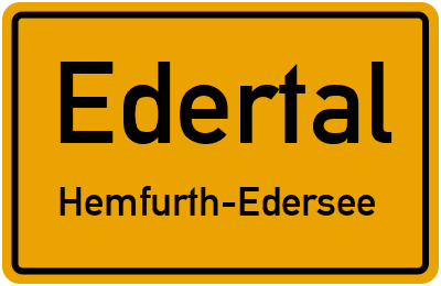 Ortsschild Edertal Hemfurth-Edersee