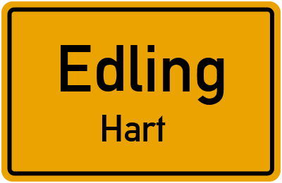 Ortsschild Edling Hart