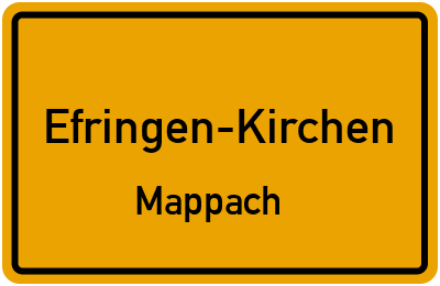 Ortsschild Efringen-Kirchen Mappach