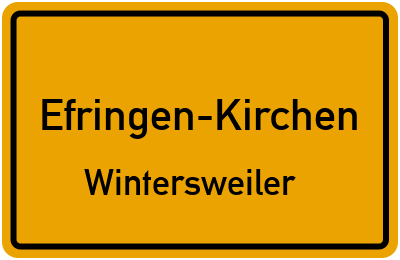 Ortsschild Efringen-Kirchen Wintersweiler