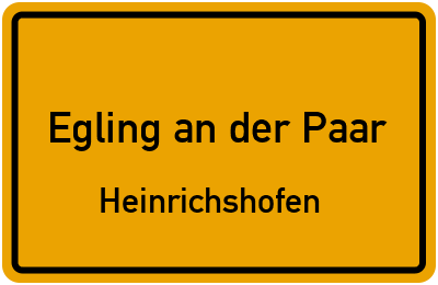 Straßenverzeichnis Egling an der Paar Heinrichshofen