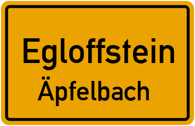 Straßenverzeichnis Egloffstein Äpfelbach