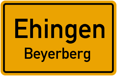 Ortsschild Ehingen Beyerberg