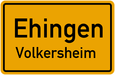 Straßenverzeichnis Ehingen Volkersheim