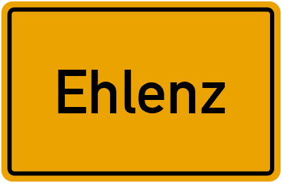 Ortsschild von Gemeinde Ehlenz in Rheinland-Pfalz