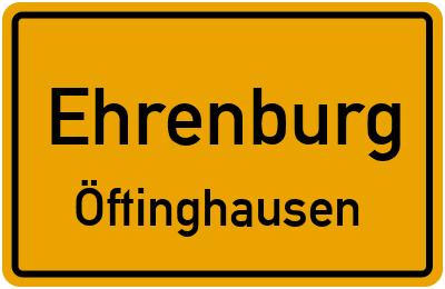 Ortsschild Ehrenburg Öftinghausen