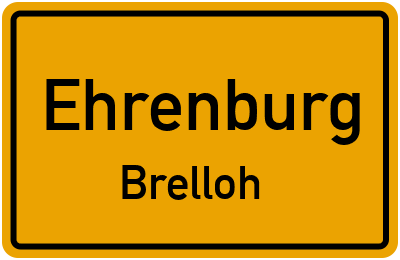 Ortsschild Ehrenburg Brelloh