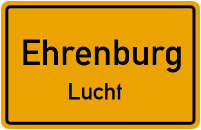 Ortsschild Ehrenburg Lucht