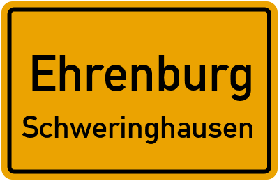 Ortsschild Ehrenburg Schweringhausen