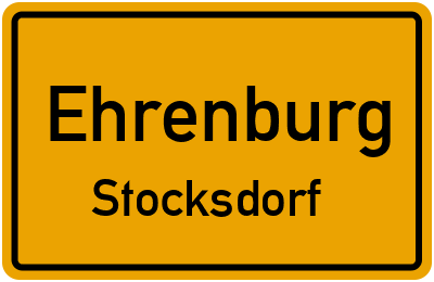 Ortsschild Ehrenburg Stocksdorf