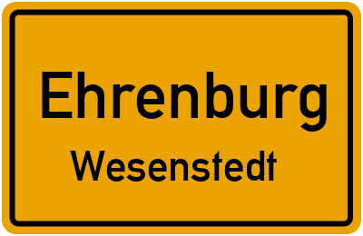 Straßenverzeichnis Ehrenburg Wesenstedt