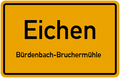 Straßenverzeichnis Eichen Bürdenbach-Bruchermühle