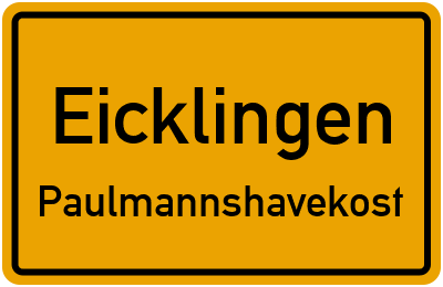 Straßenverzeichnis Eicklingen Paulmannshavekost
