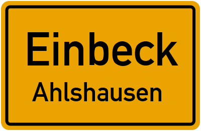 Straßenverzeichnis Einbeck Ahlshausen