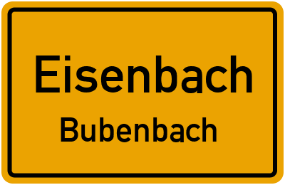 Straßenverzeichnis Eisenbach Bubenbach