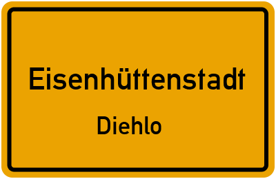 Ortsschild Eisenhüttenstadt Diehlo
