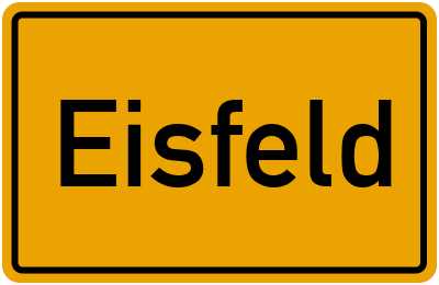 Ortsschild von Stadt Eisfeld in Thüringen