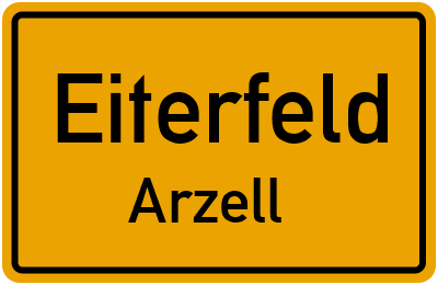 Ortsschild Eiterfeld Arzell