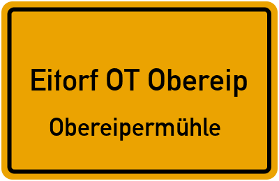Straßenverzeichnis Eitorf OT Obereip Obereipermühle