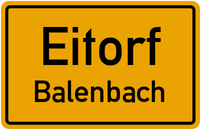 Ortsschild Eitorf Balenbach