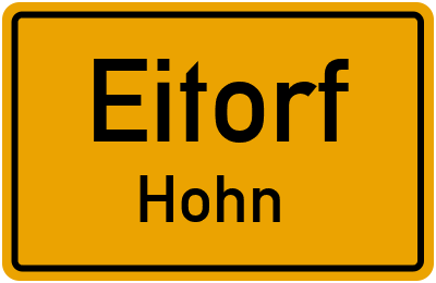 Ortsschild Eitorf Hohn