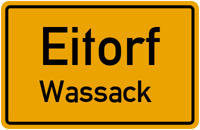 Ortsschild Eitorf Wassack
