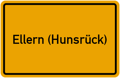 Ortsschild von Gemeinde Ellern (Hunsrück) in Rheinland-Pfalz