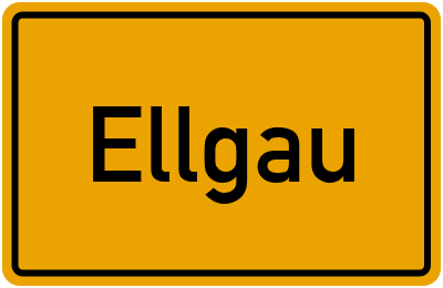 Ortsschild von Ellgau in Bayern