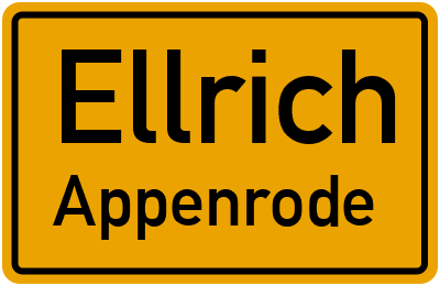 Straßenverzeichnis Ellrich Appenrode