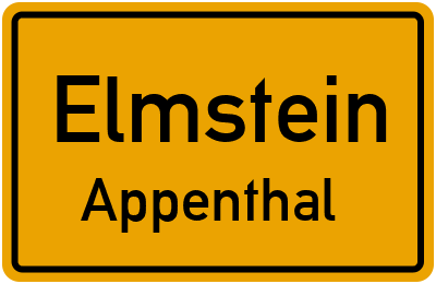 Ortsschild Elmstein Appenthal