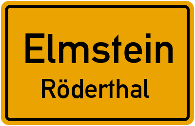Ortsschild Elmstein Röderthal
