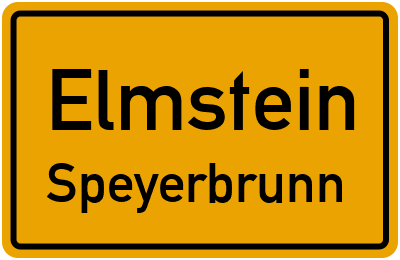 Ortsschild Elmstein Speyerbrunn