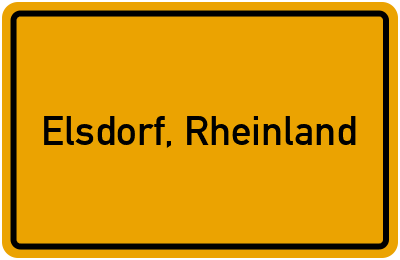 Ortsschild von Gemeinde Elsdorf, Rheinland in Nordrhein-Westfalen
